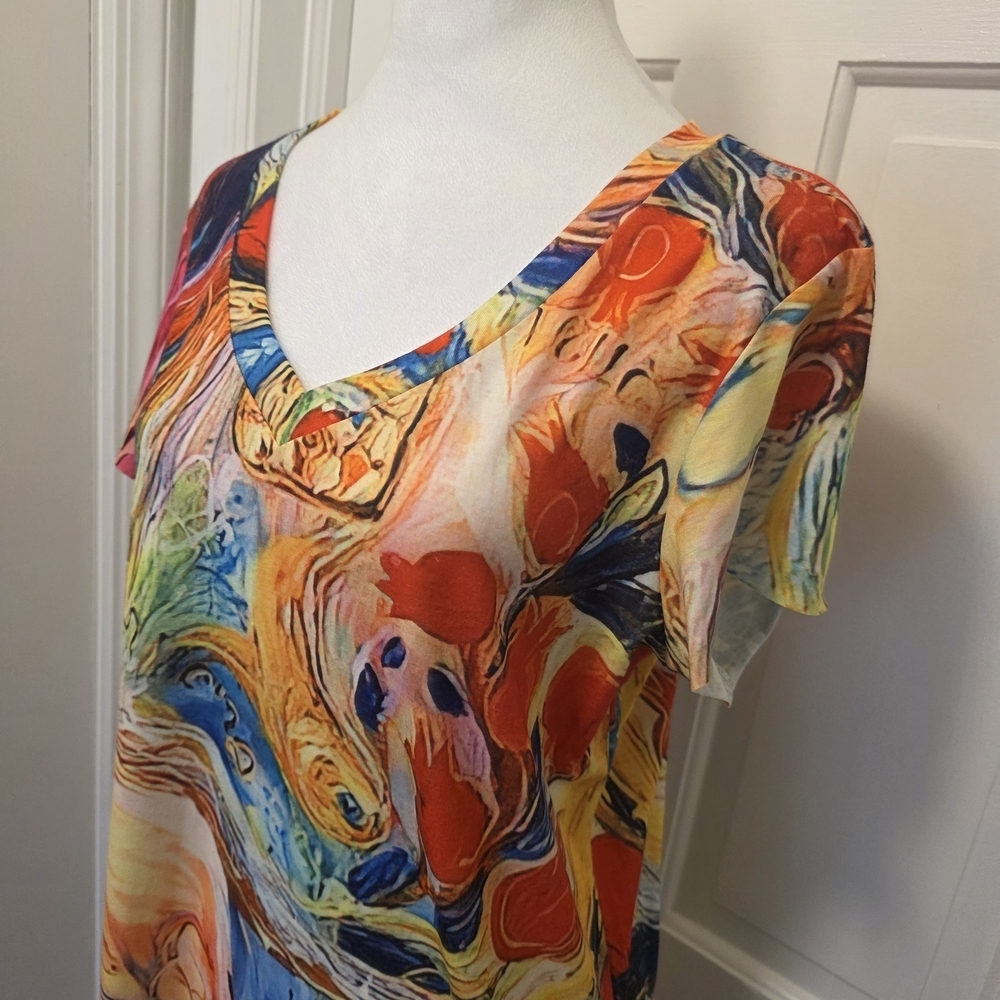 NWT Noracora Colorful Artsy Print Maxi Dress Size Small, Resortwear - Picture 2 of 10